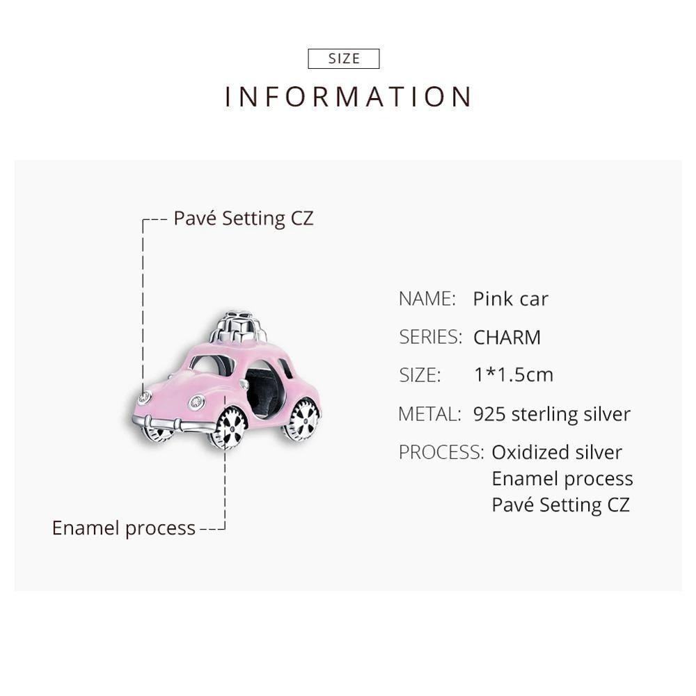 Cycolinks 925 Sterling Silver Pink Beetle Charm - Cycolinks