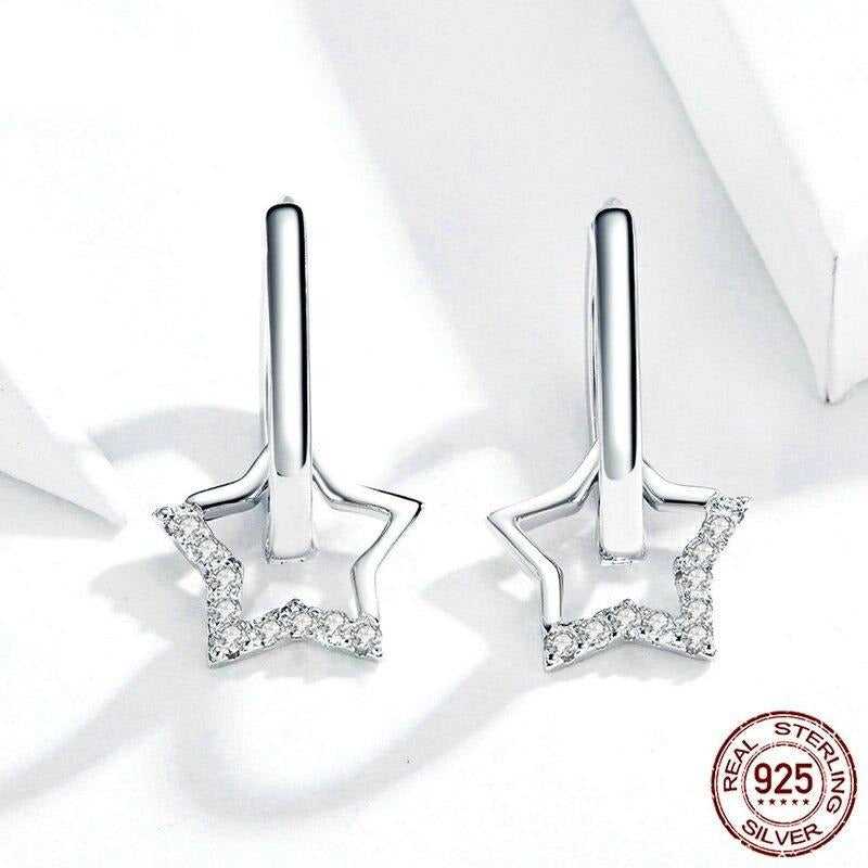 Cycolinks 925 Sterling Silver Star Earrings - Cycolinks