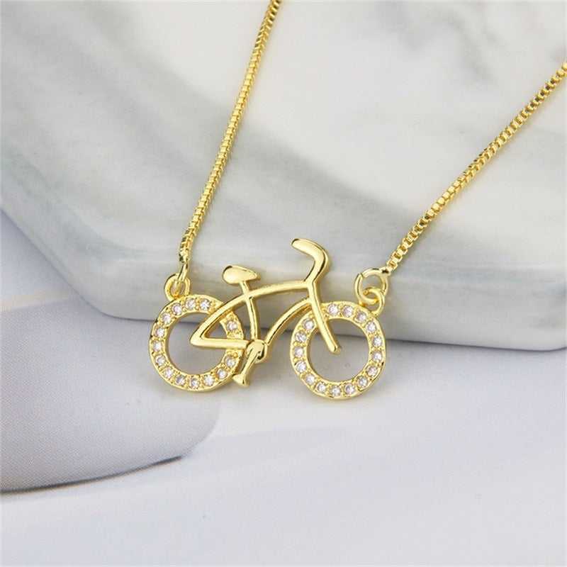 Cycolinks Zirconium Copper Plating Bicycle Necklace - Cycolinks