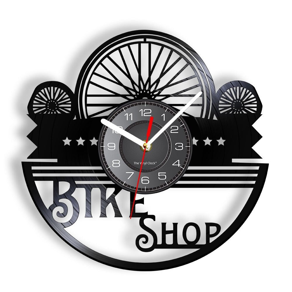 Cycolinks Bike Shop Sign Vinyl Clock - Cycolinks