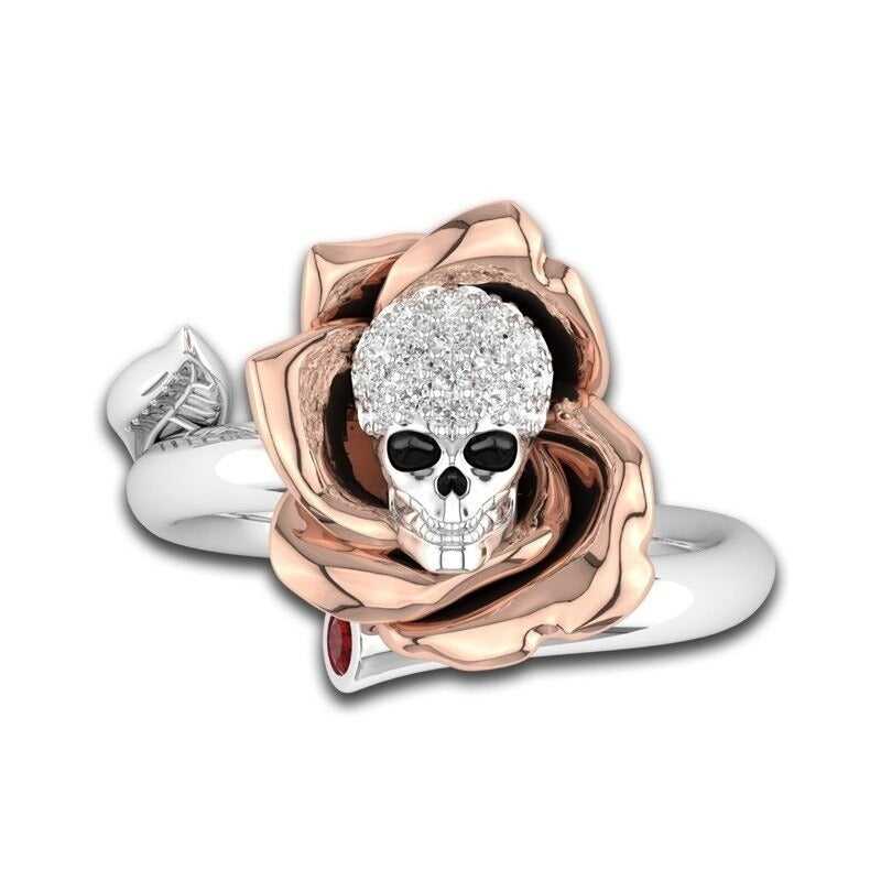 Cycolinks Zircon Skull Rose Ring - Cycolinks