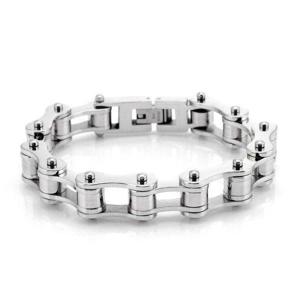 Stealth Silver Bike Chain Bracelet - Modern Cycling Jewelry