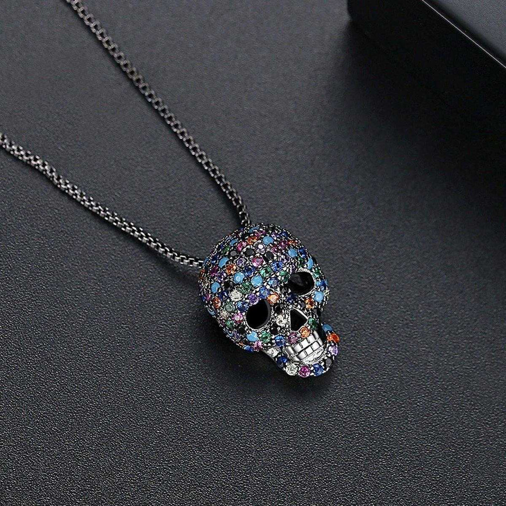 Cycolinks Rainbow Skull Cubic Zircon Necklace - Cycolinks