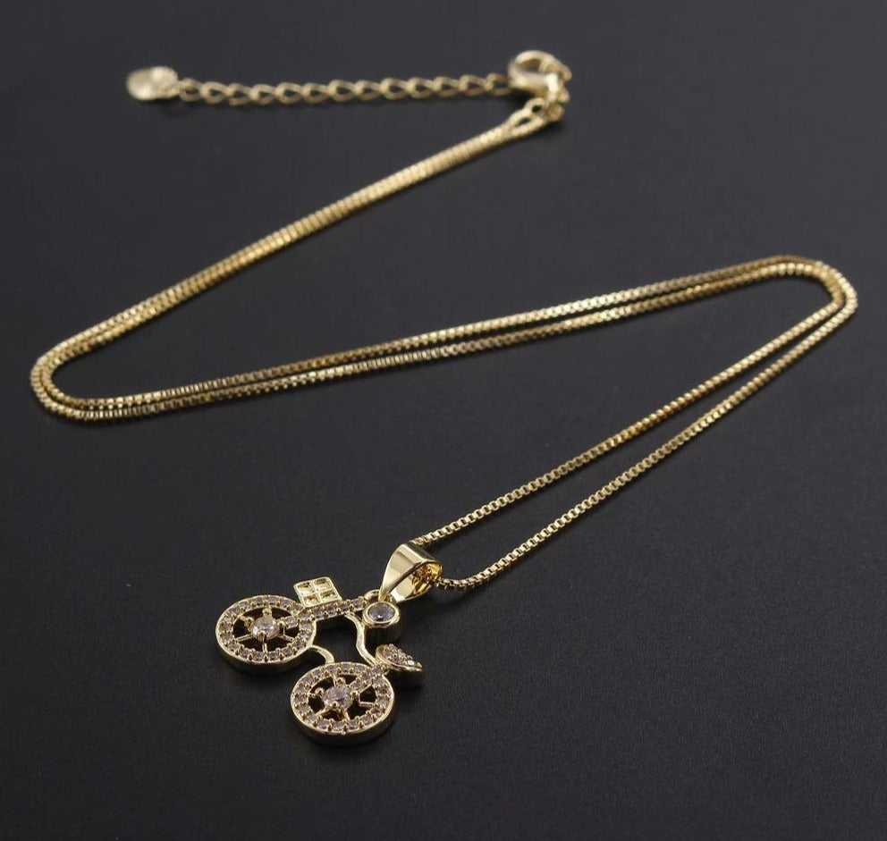 Cycolinks Copper Gold-plated Bicycle Pendant - Cycolinks