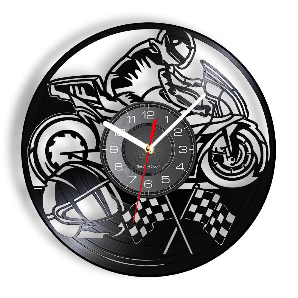 Cycolinks Motorbike Flag Vinyl Clock - Cycolinks