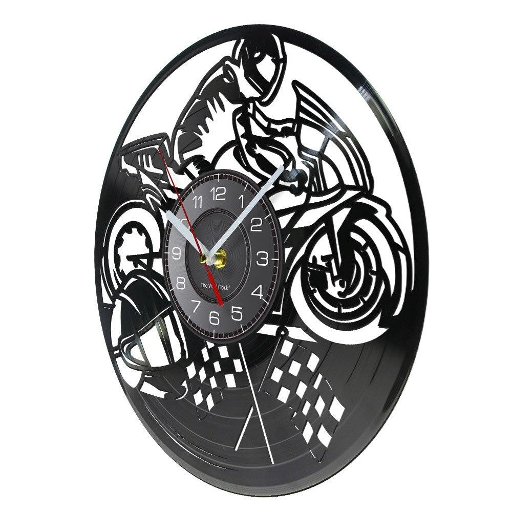 Cycolinks Motorbike Flag Vinyl Clock - Cycolinks