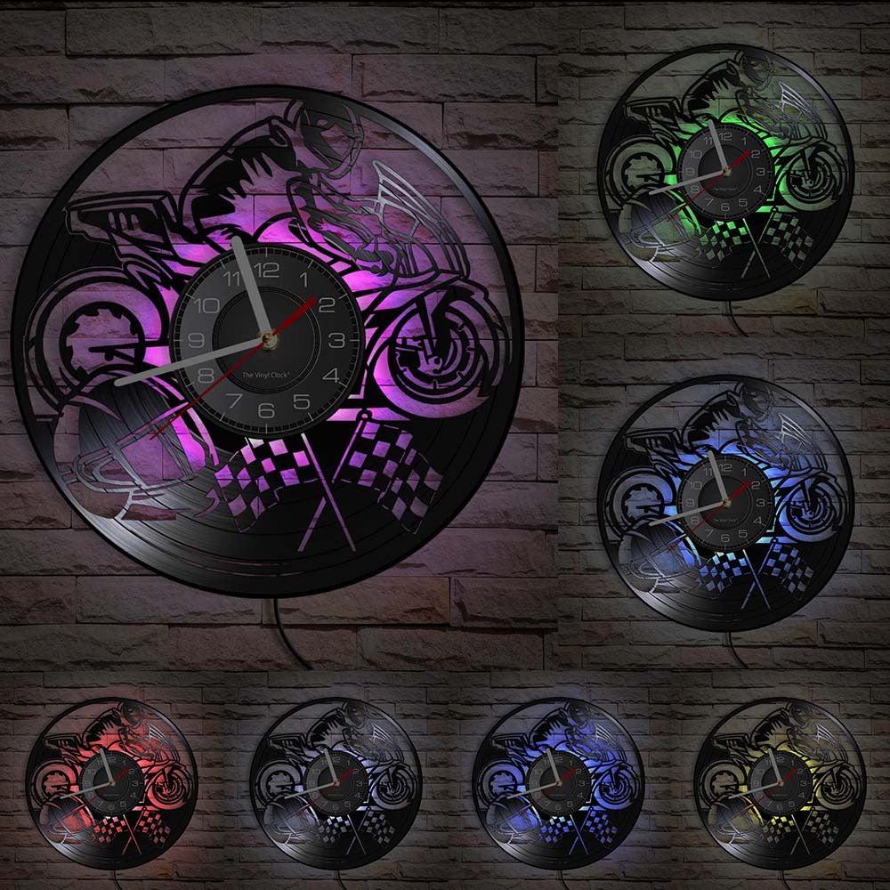 Cycolinks Motorbike Flag Vinyl Clock - Cycolinks