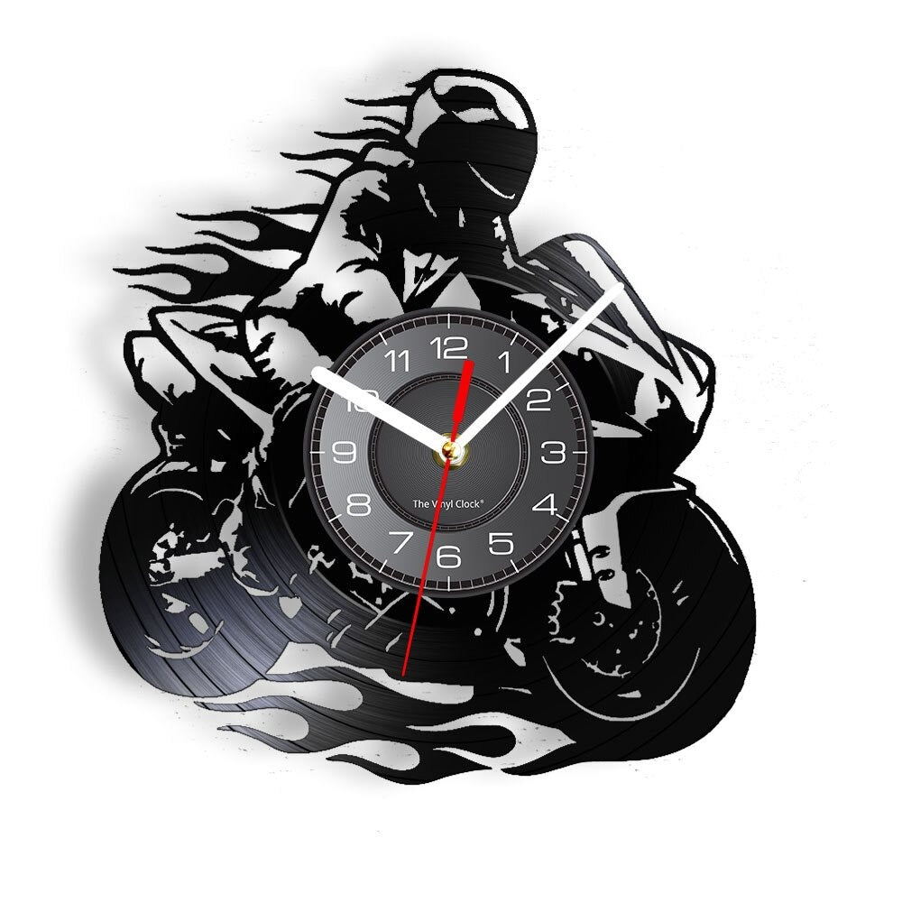 Cycolinks Professional Motorbike Rider Vinyl Clock - Cycolinks
