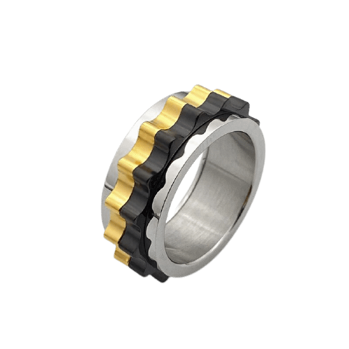 gear rings jewelry Cycolinks Titanium Steel Rotating Gear Ring Biker Gifts for Him