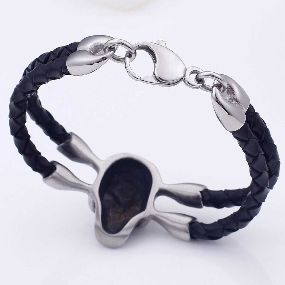 Cycolinks Vintage Cowhide Skull Bracelet - Cycolinks