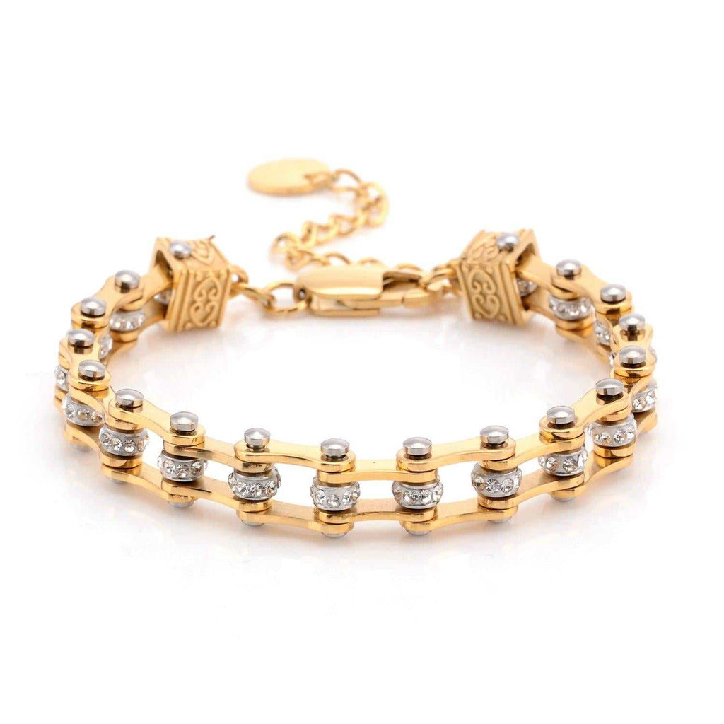 Cycolinks Womens Charm Gold Crystal Bracelet - Cycolinks