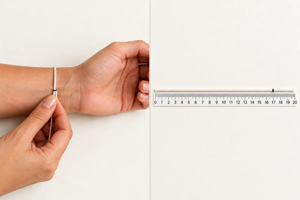 How to measure wrist circumference with string and a ruler